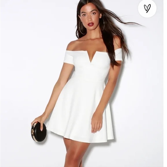 Lulus Dresses & Skirts - Play the Party White Off-the-Shoulder Skater Dress
Lulus